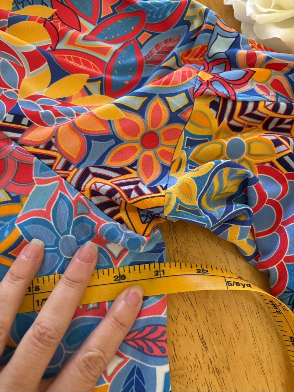 MSK Bright Multicolor Floral Off-Shoulder Mini Dress - Blue/Red/Yellow - Picture 11 of 16